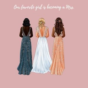 Bridesmaid Gifts, Custom Illustrated Wedding Gifts